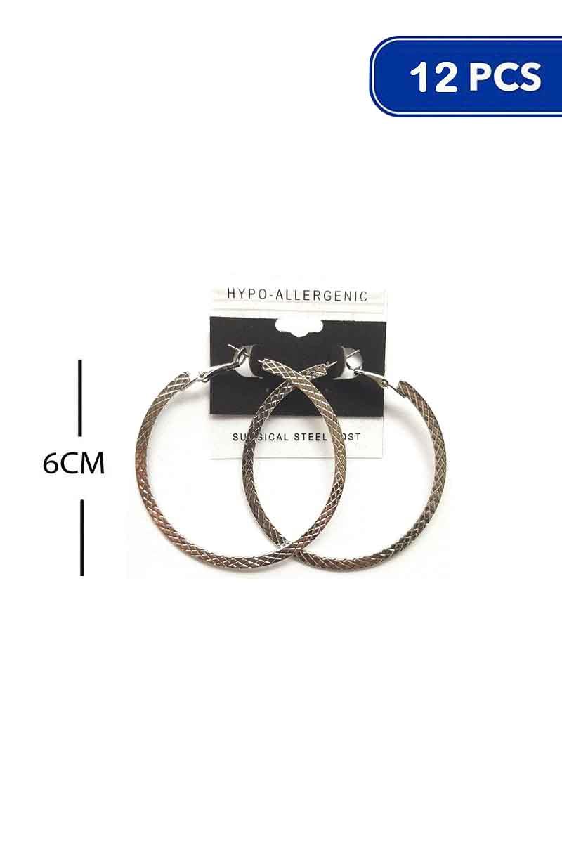 FASHION 60MM HOOP EARRING (12 UNITS)