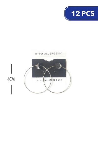 40MM ENDLESS HOOP EARRING (12 UNITS)