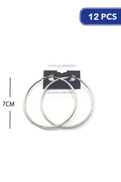 70MM TEXTURED HOOP EARRING (12 UNITS)