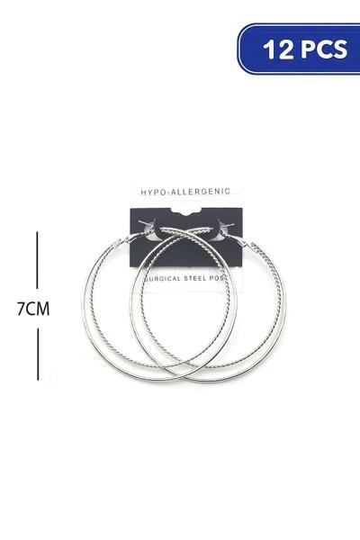 70MM DOUBLE HOOP EARRING (12 UNITS)