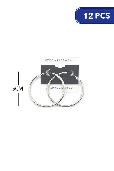 FASHION METAL HOOP 50MM EARRING (12 UNITS)