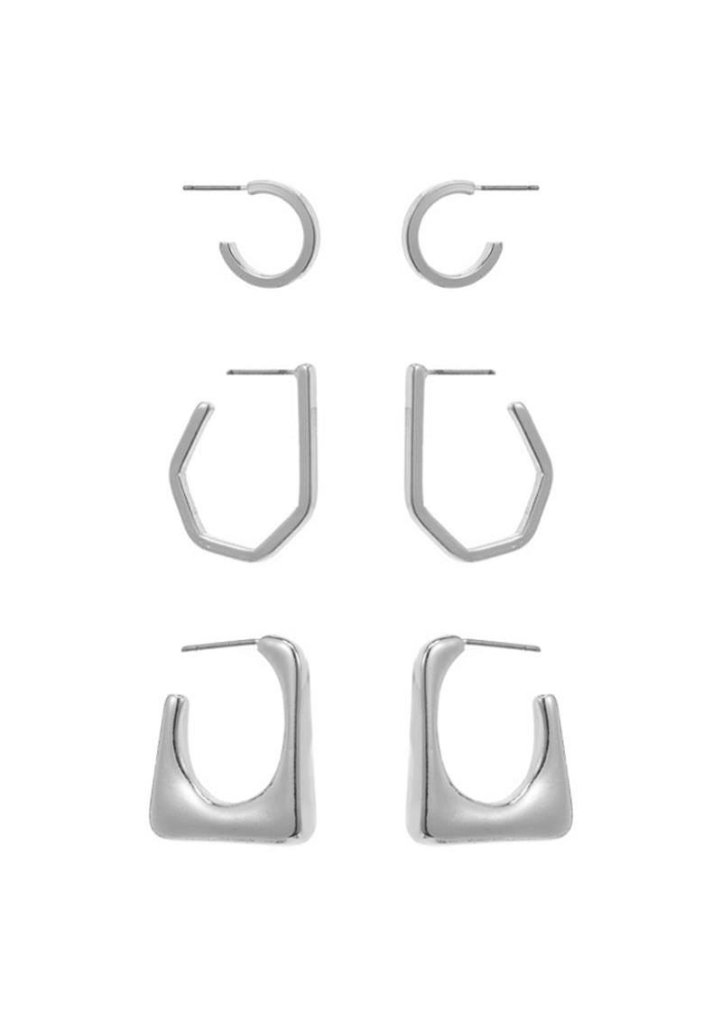 MODERN CUT GEOMETRIC STYLE EARRING 3 PC SET