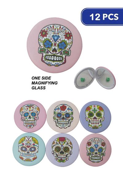 FASHION SKULL ROUND HAND MIRROR (12 UNITS)