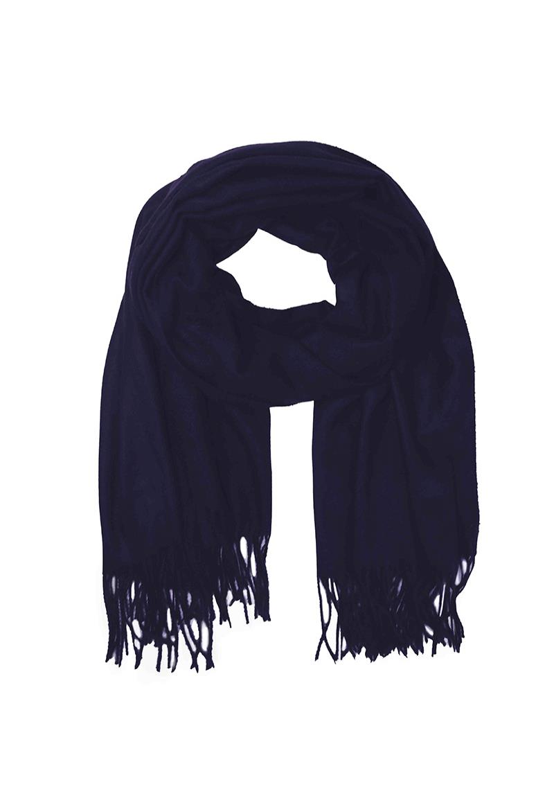 FASHION SOLID COZY SCARF WITH FRINGE