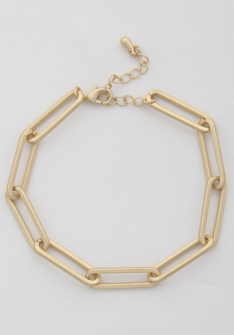 LONG OVAL METAL BRACELET