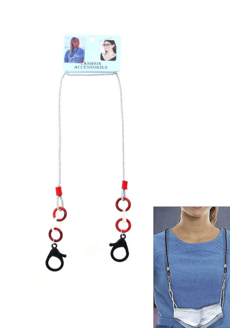FASHION THREAD TRIPLE RING FACE MASK HOLDER STRAP