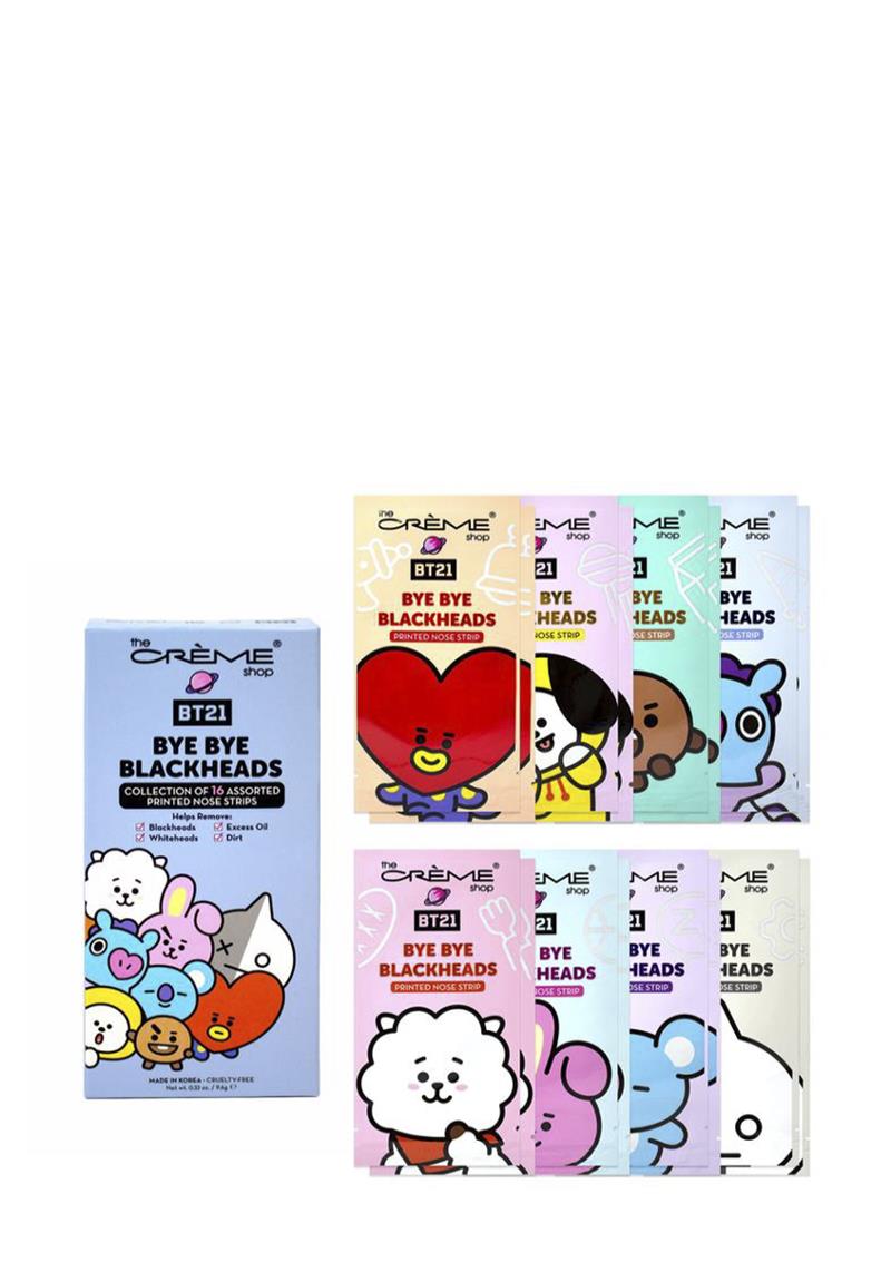 BT21 BYE BYE BLACKHEADS - PRINTED PORE STRIPS 16 PC SET