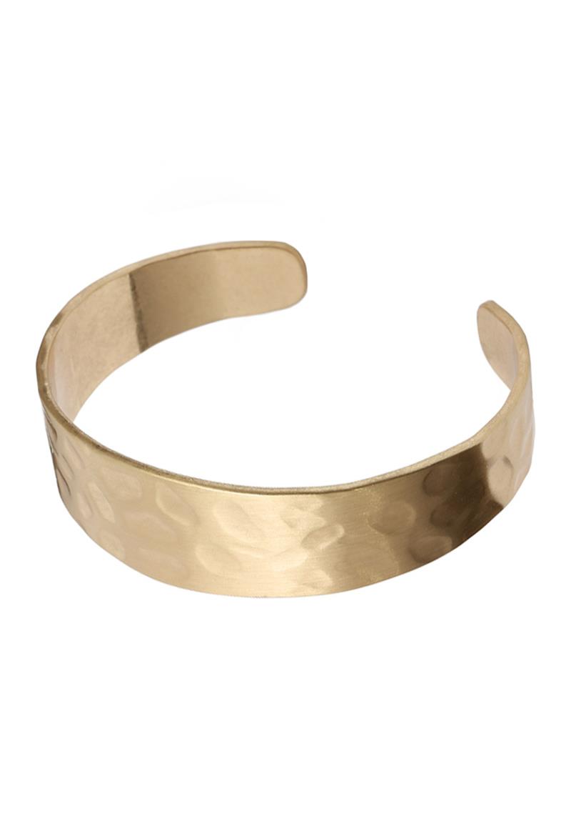 HAMMERED METAL OPEN BANGLE BRACELET