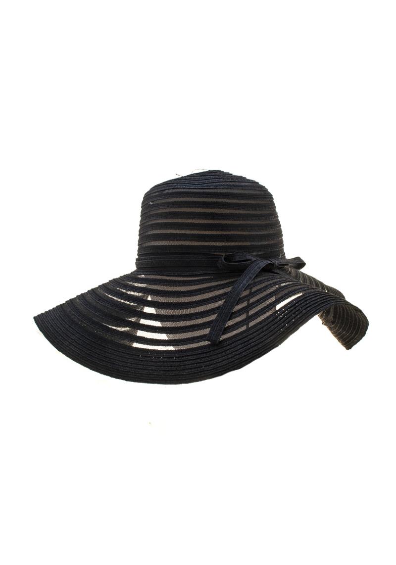 FASHION STRIPE MESH SUN FLOPPY HAT