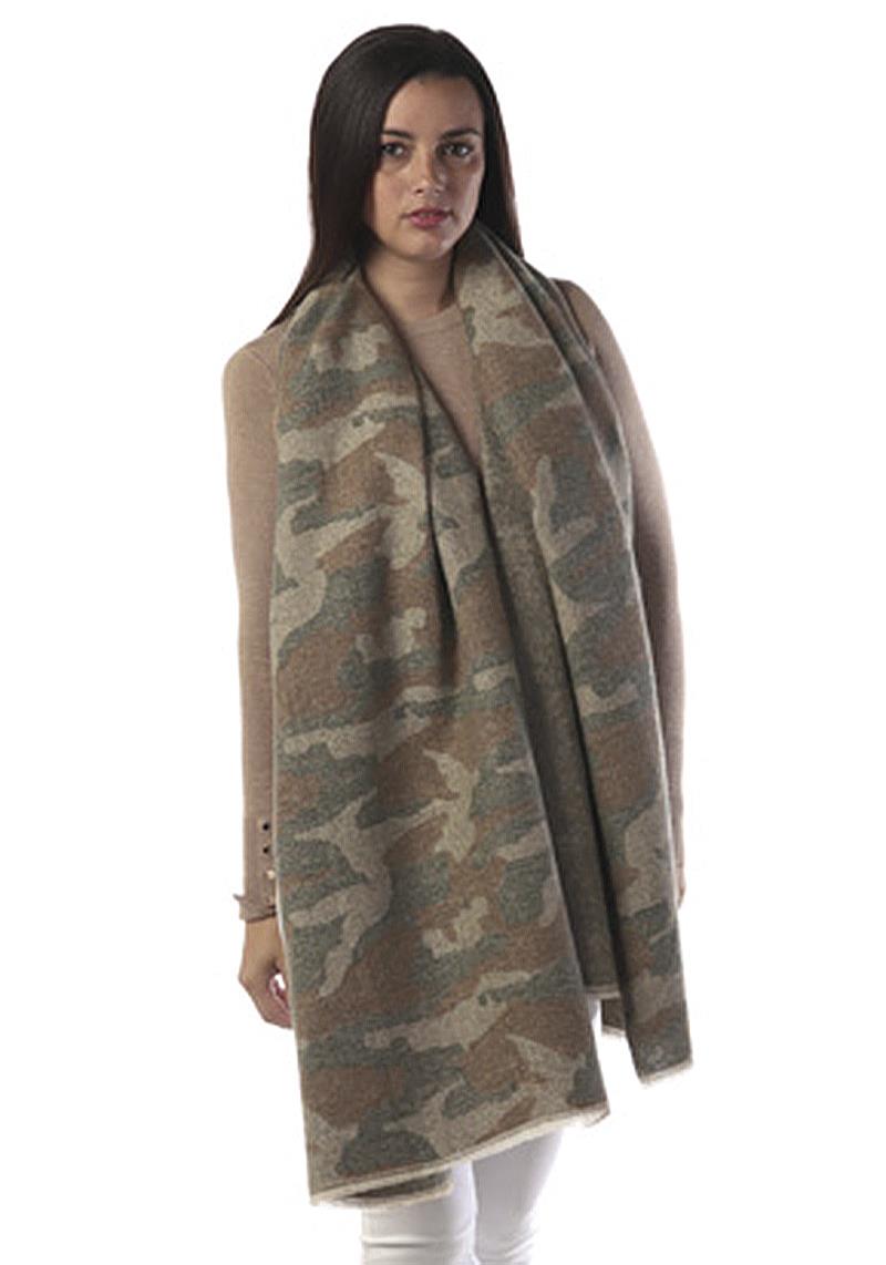 CAMOUFLAGE PRINT OBLONG SCARF