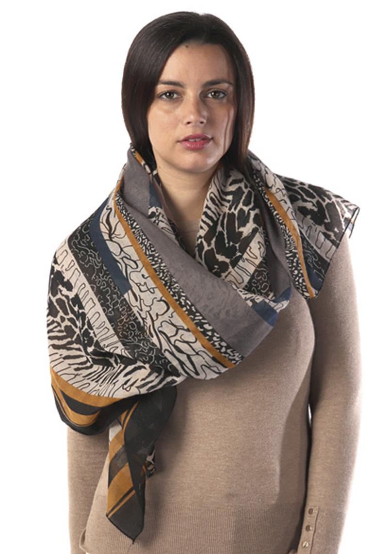 LIGHT WEIGHT MULTI ANIMAL PRINT OBLONG SCARF