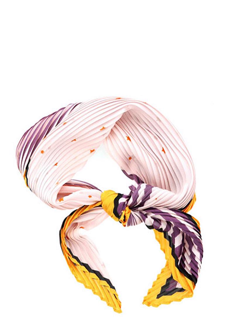 STRIPE LITTLE STAR PRINT PLEATED BANDANA