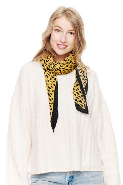 FASHION LEOPARD PRINT PLEATED NECK SCARF