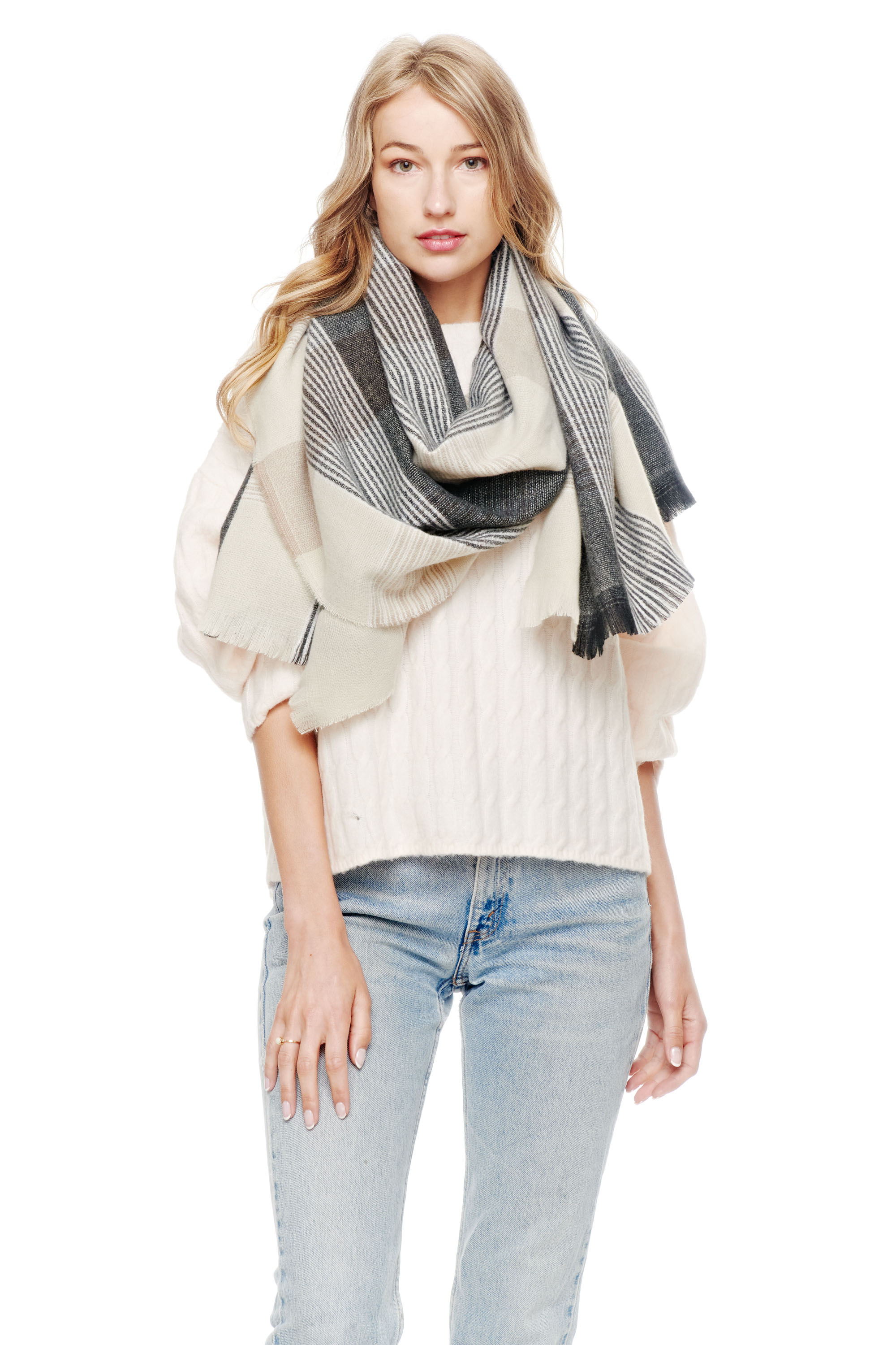 PLAID SOFT OBLONG SCARF