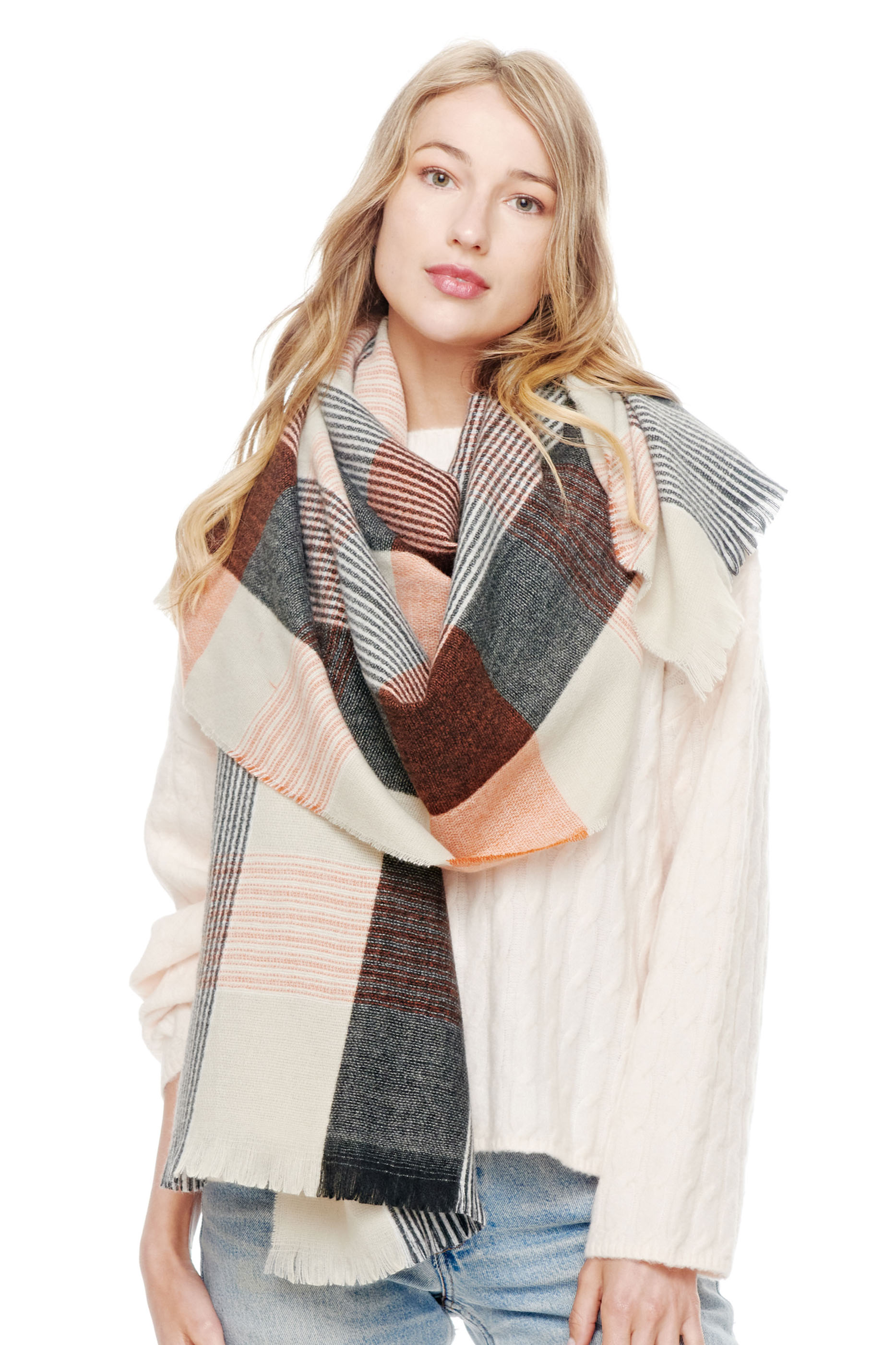 PLAID SOFT OBLONG SCARF