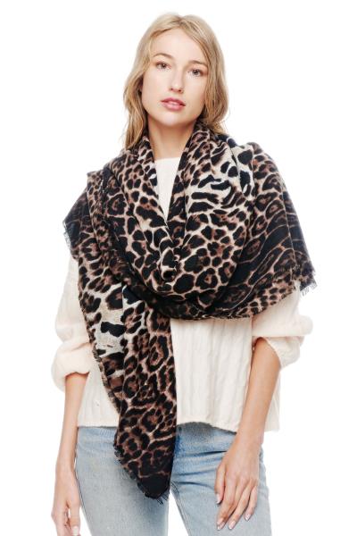 LEOPARD PRINT 51" SQUARE SCARF