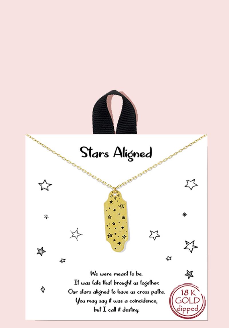 18K GOLD RHODIUM DIPPED STARS ALIGNED NECKLACE