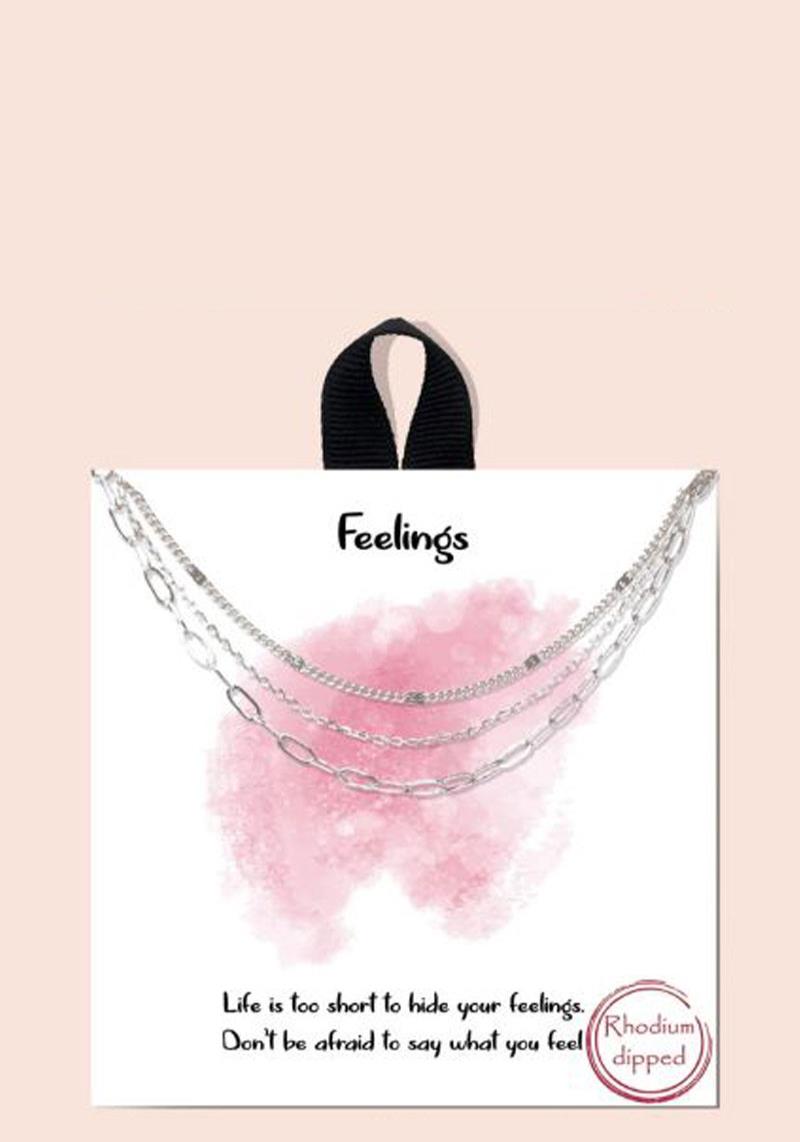 BLB FEELINGS 3 LAYERED METAL NECKLACE