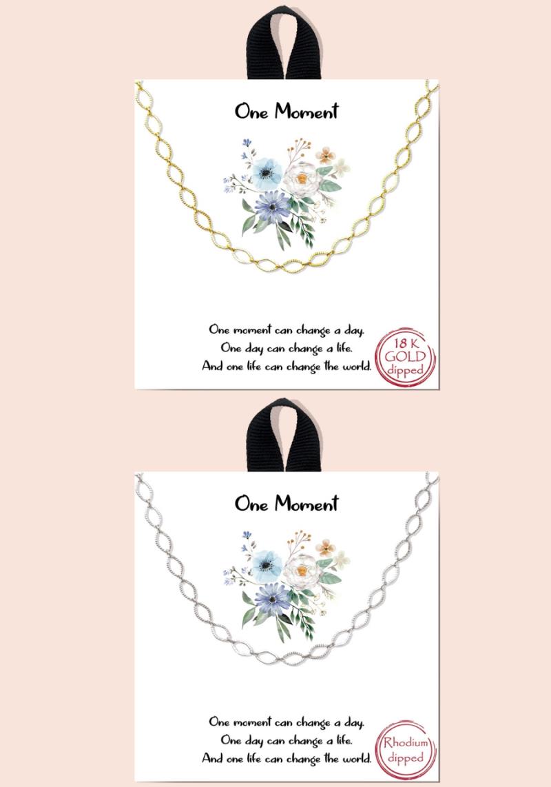 BLB ONE MOMENT METAL MESSAGE NECKLACE