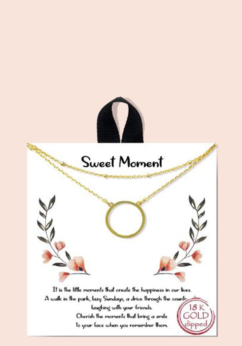BLB SWEET MOMENT 2 LAYERED ROUND PENDANT NECKLACE
