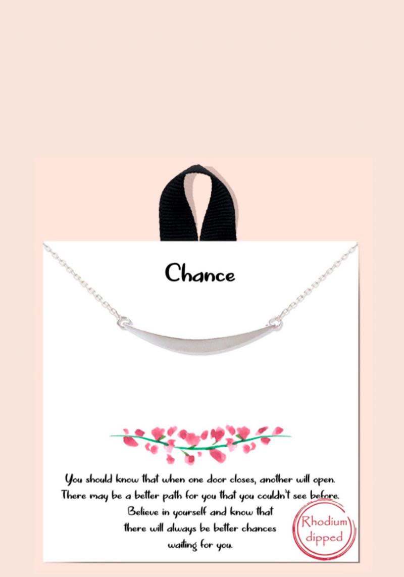 BLB CHANCE METAL DAINTY MESSAGE NECKLACE
