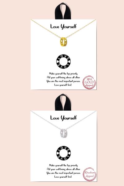 BLB LOVE YOURSELF DAINTY MESSAGE NECKLACE