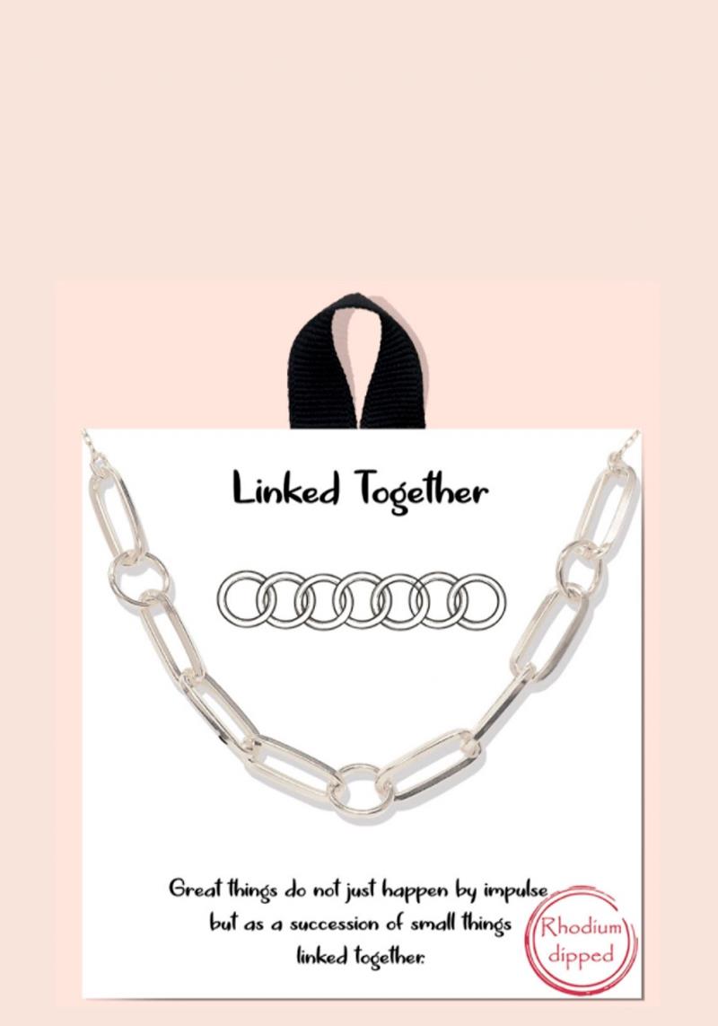 BLB LINKED TOGETHER METAL CHAIN MESSAGE NECKLACE