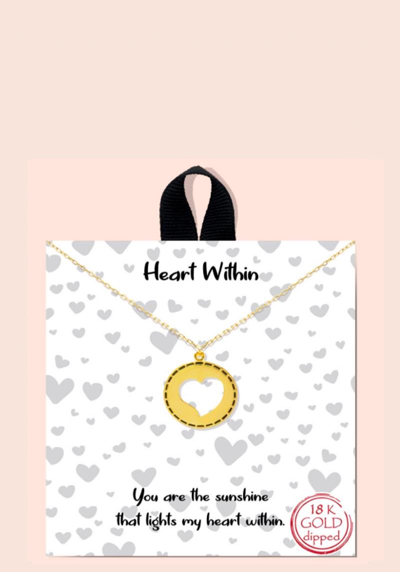 BLB HEART WITHIN PENDANT MESSAGE NECKLACE