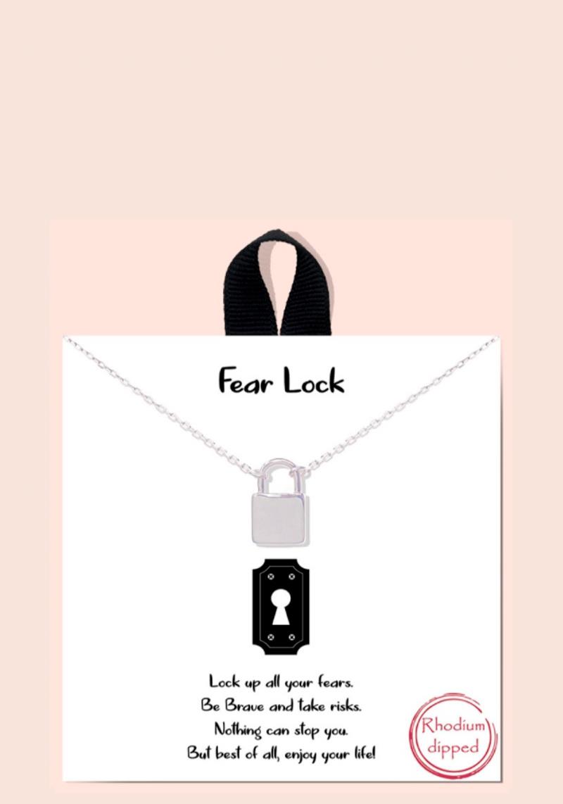 BLB FEAR LOCK PENDANT DAINTY MESSAGE NECKLACE