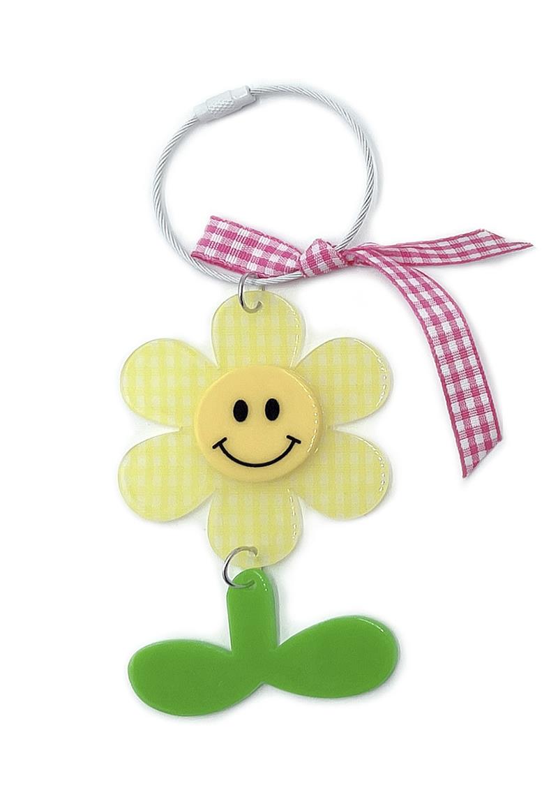 SMILEY FLOWER KEYCHAIN
