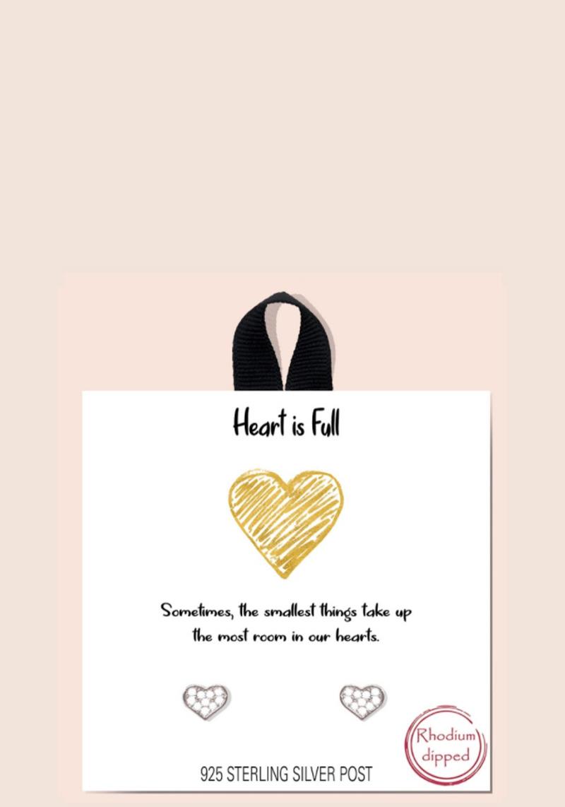BLB HEART IS FULL STONE HEART STUD EARRING