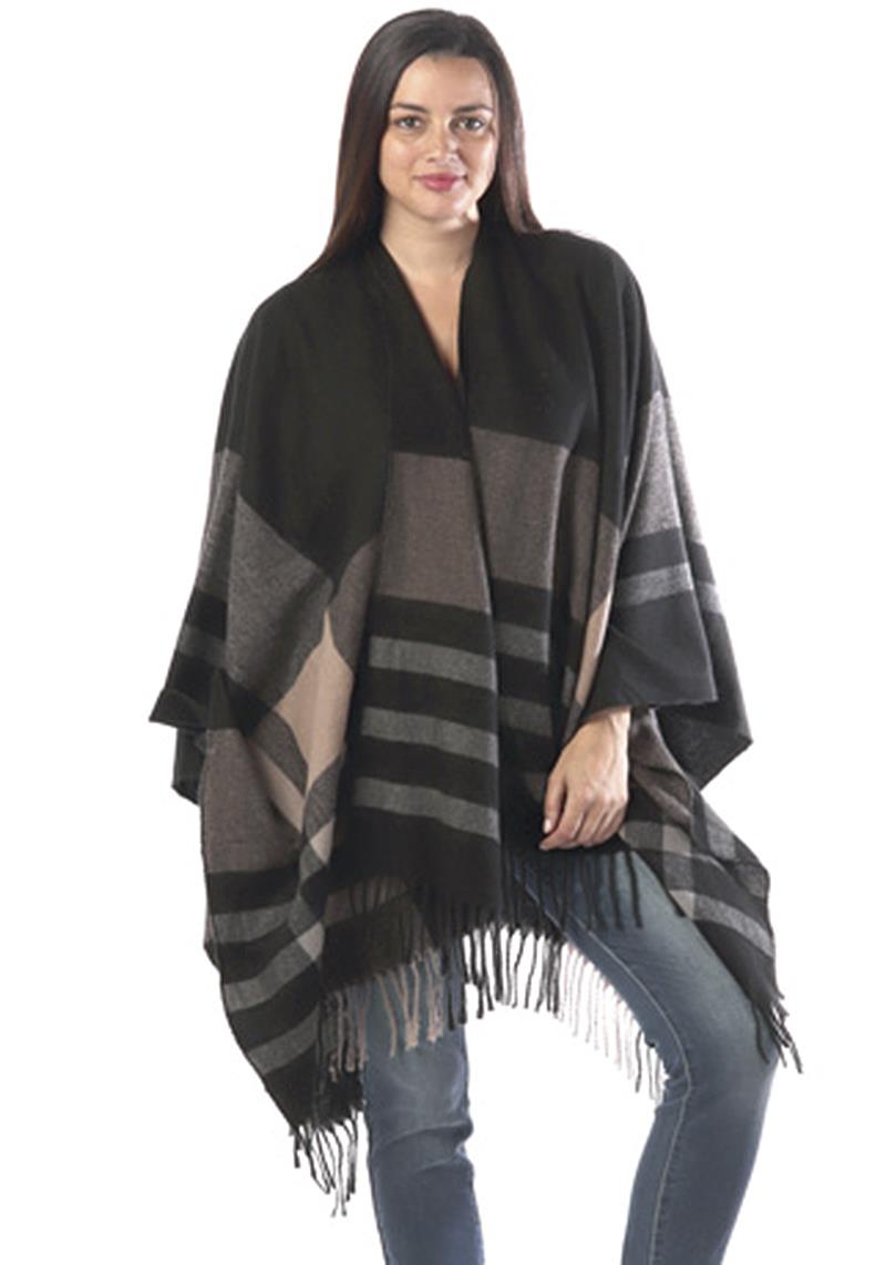 FASHION PLAID RUANA