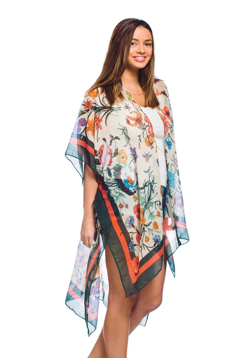 FASHION FLOWER PRINT SKINNY KIMONO