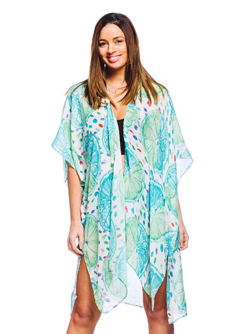 STYLISH FRUIT PRINTED KIMONO COVER UP CARDIGAN