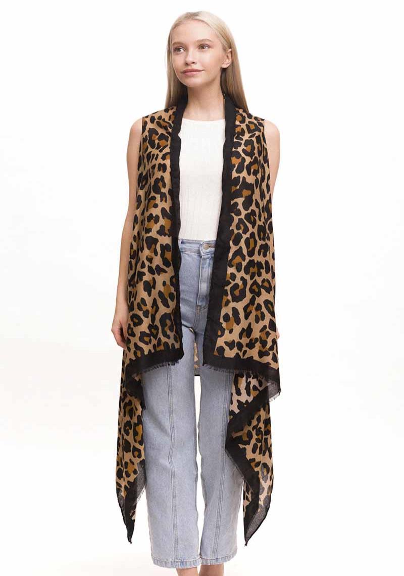 FASHION LEOPARD VEST KIMONO