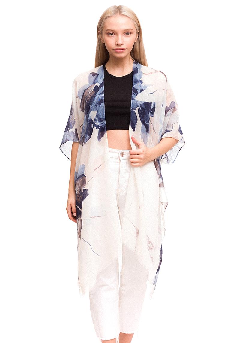 FLORAL PRINTED KIMONO