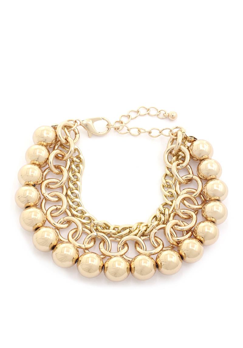 CHUNKY BEAD CIRCLE LINK BRACELET