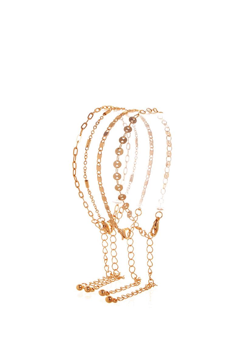 4 LAYER FASHION CHAIN BRACELET SET