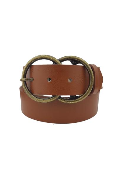 POPULAR JEAN BELT WITH DOUBLE ROUND BUCKLE