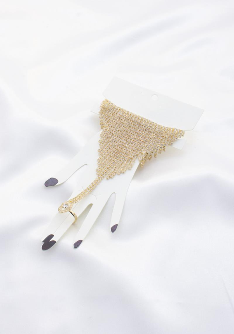 RHINESTONE FINGER RING BRACELET