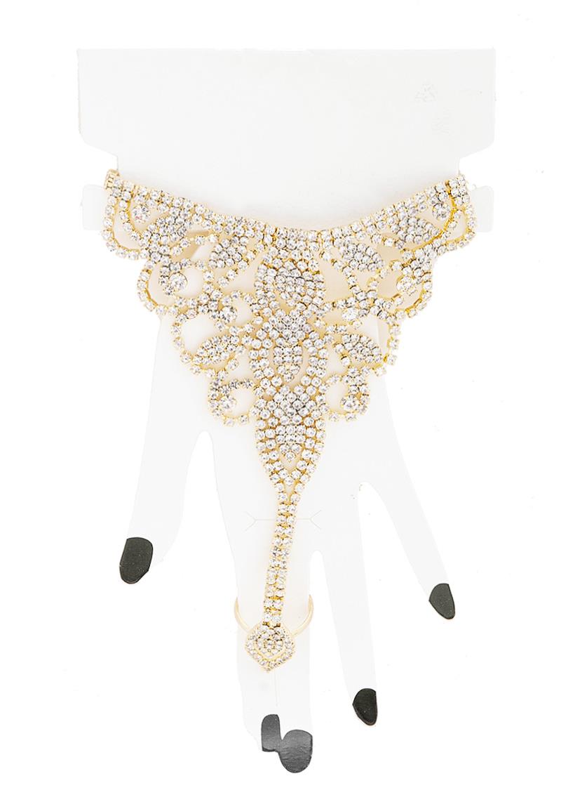 FASHION HAND RHINESTONE RING BRACELET