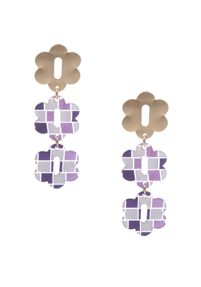 TRIPLE FLOWER DROP EARRING