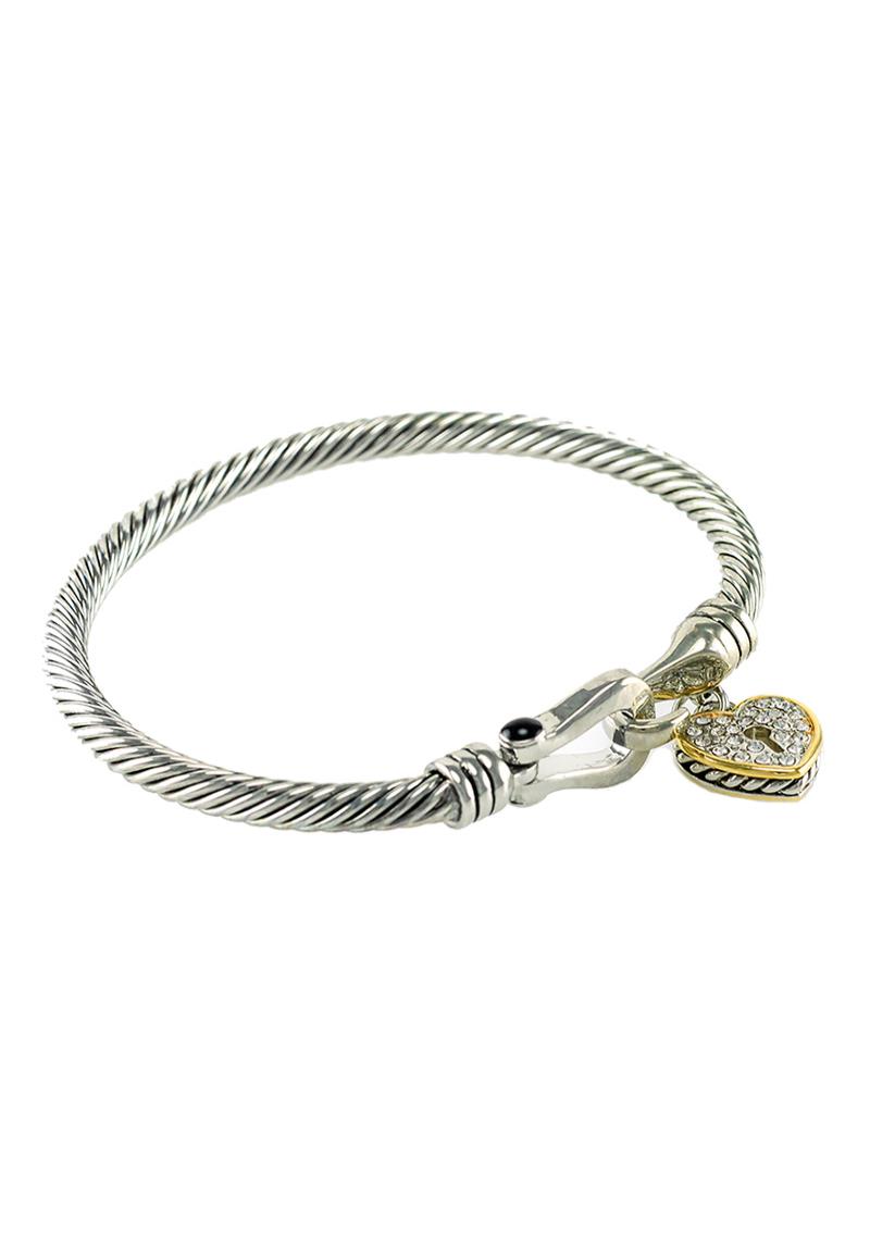 HEART LOCKER METAL BANGLE BRACELET
