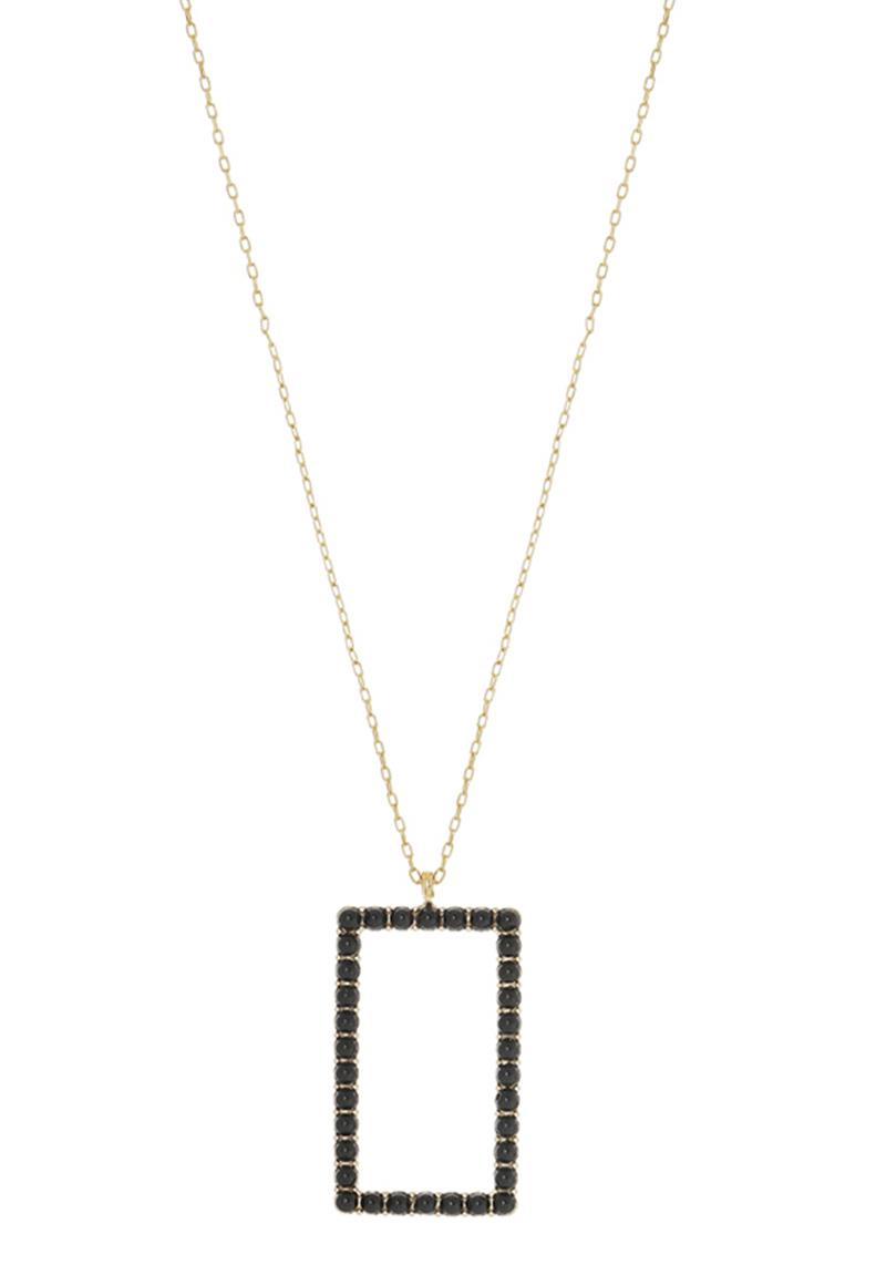 RECTANGLE PENDANT LONG NECKLACE