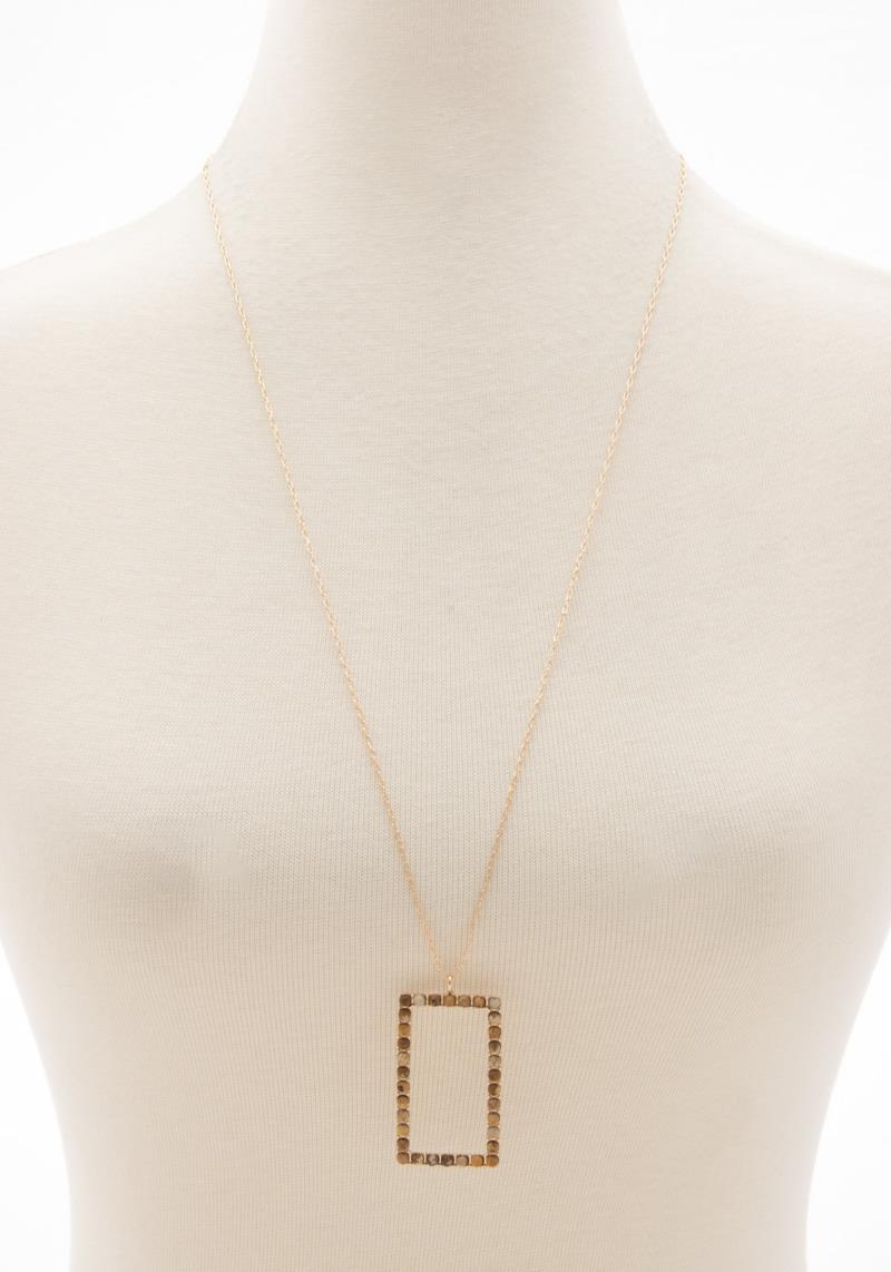 RECTANGLE PENDANT LONG NECKLACE