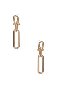 METAL U LINK CHAIN DROP EARRING