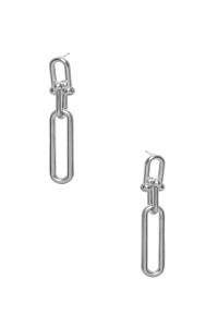 METAL U LINK CHAIN DROP EARRING