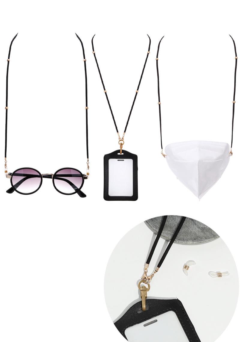 LEATHER CORD MASK ID GLASSES LANYARD LONG STRAP CHAIN