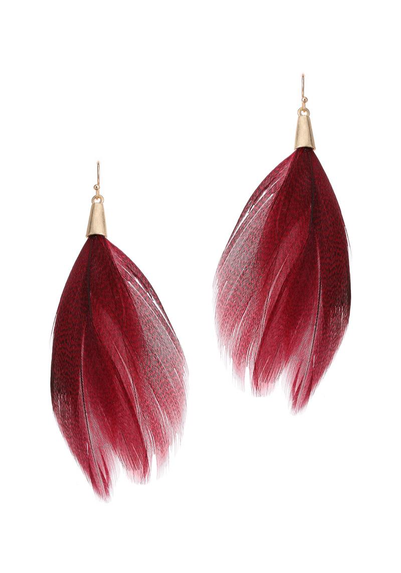 COLOR FEATHER HOOK EARRING
