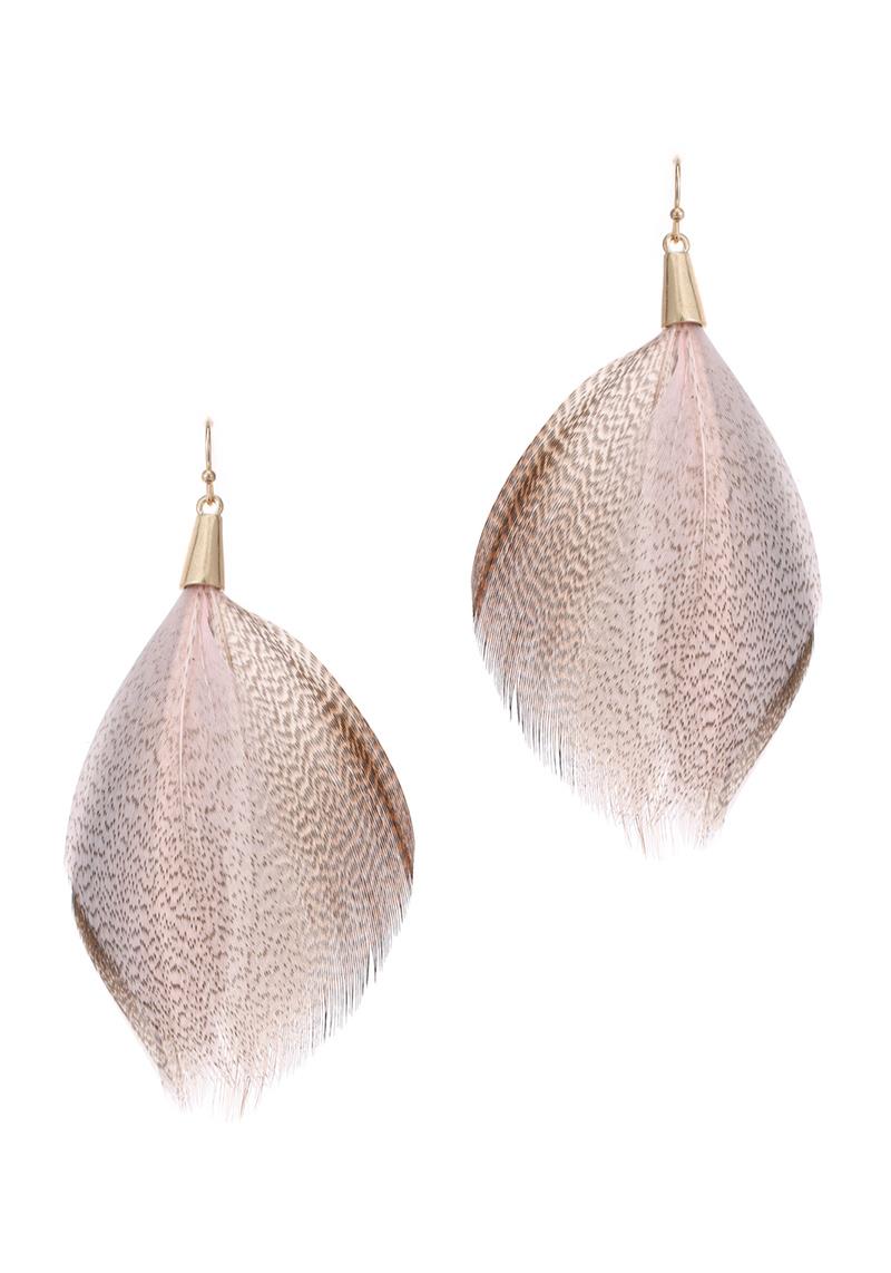 COLOR FEATHER HOOK EARRING